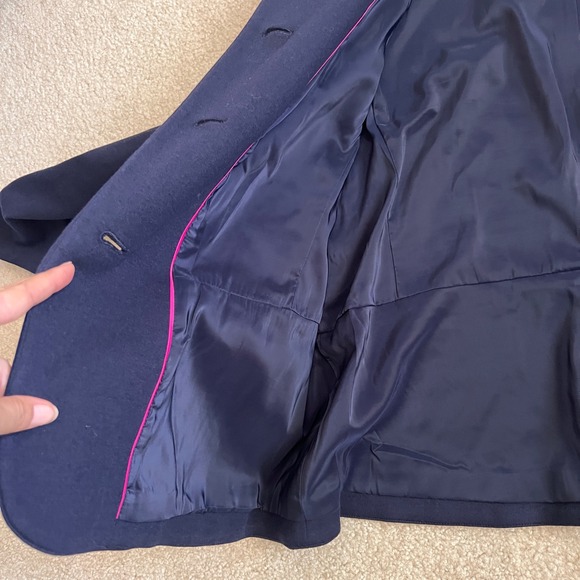 Talbots Woman Navy Blue Round Collar Button Front Blazer Jacket 16W - Picture 11 of 12